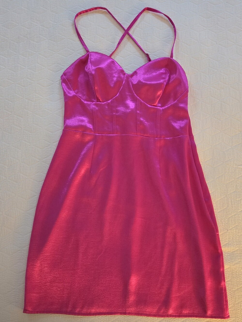 wild fable Hot Pink Satin Cupped Slip Dress Small